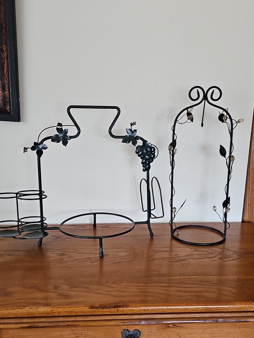 Vintage Wrought Iron Party Caddy & Hanger Set - Plate & Napkin Holder 2 pieces